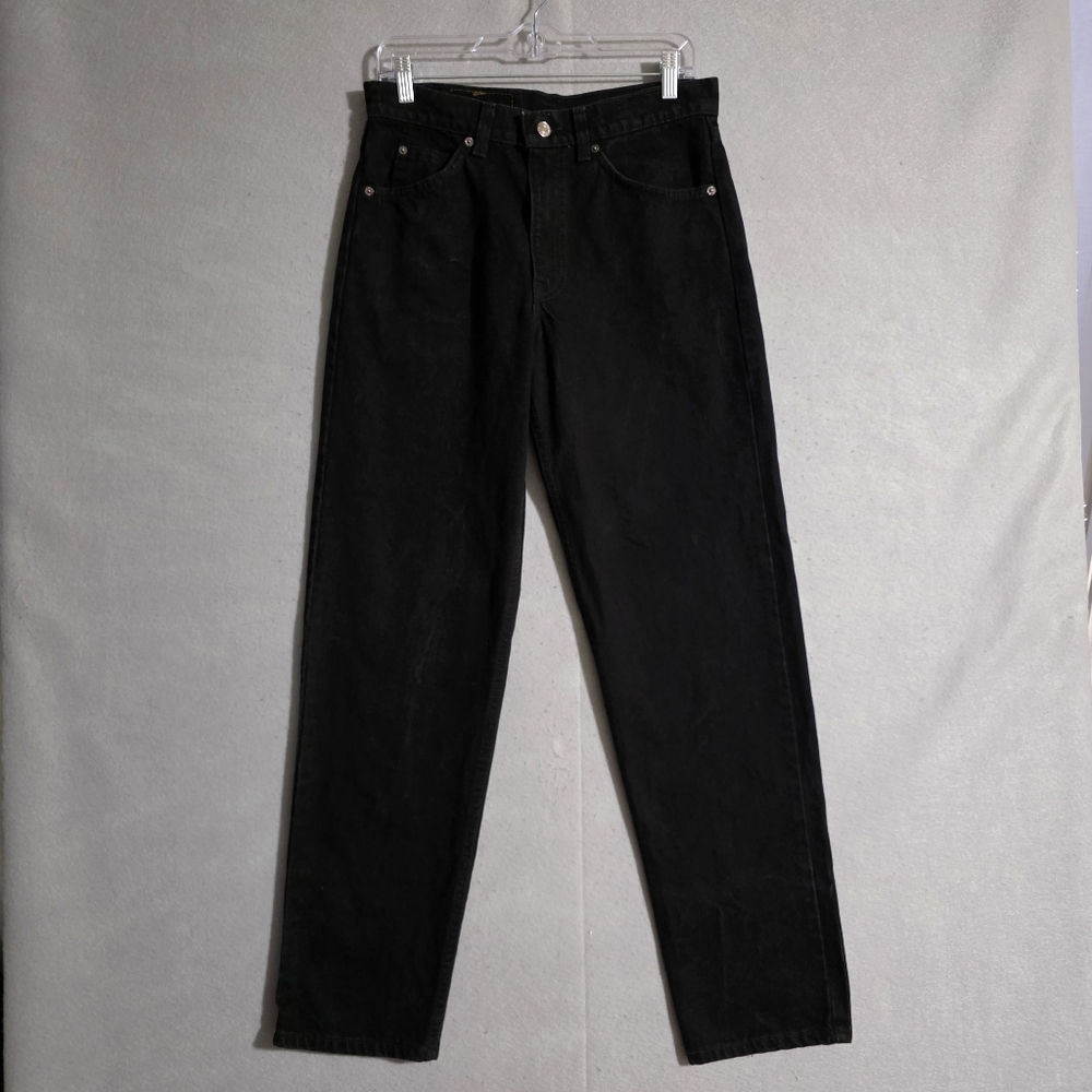 Levi Strauss 555 Black Orange Tab Relaxed Fit Straight Leg Jeans USA Size 31x32